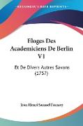 Eloges Des Academiciens De Berlin V1