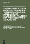 Kritisch-historische Bemerkungen zur Funktionentheorie II. (mit Nachtrag)