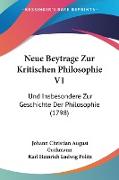 Neue Beytrage Zur Kritischen Philosophie V1