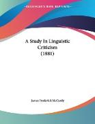 A Study In Linguistic Criticism (1881)