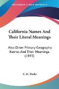 California Names And Their Literal Meanings