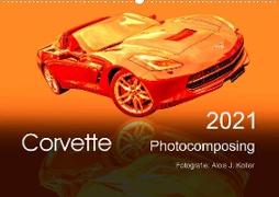 Corvette Photocomposing (Wandkalender 2021 DIN A2 quer)