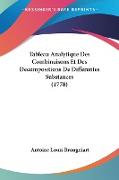 Tableau Analytique Des Combinaisons Et Des Decompositions De Differentes Substances (1778)