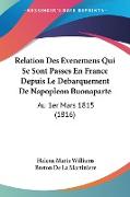 Relation Des Evenemens Qui Se Sont Passes En France Depuis Le Debarquement De Napopleon Buonaparte