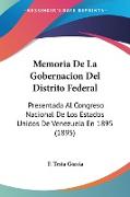 Memoria De La Gobernacion Del Distrito Federal