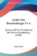 Archiv Der Brandenburgia V1-4