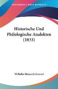 Historische Und Philologische Analekten (1833)