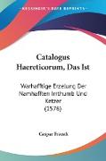 Catalogus Haereticorum, Das Ist