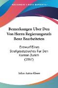 Bemerkungen Uber Den Von Herrn Regierungsrath Benz Bearbeiteten