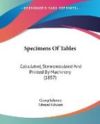 Specimens Of Tables