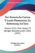 Der Botanische Garten 'S Lands Plantentuin Zu Buitenzorg Auf Java