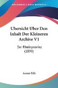 Ubersicht Uber Den Inhalt Der Kleineren Archive V1