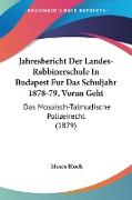 Jahresbericht Der Landes-Rabbinerschule In Budapest Fur Das Schuljahr 1878-79, Voran Geht