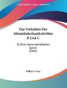 Das Verhaltnis Der Minneliederhandschriften B Und C