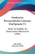 Denkmaler Provenzalischer Literatur Und Sprache V1