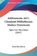 Additamenta Ad L. Choulanti Bibliothecam Medico Historicam