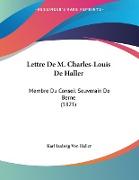 Lettre De M. Charles-Louis De Haller
