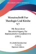 Monatsschrift Fur Theologie Und Kirche V7