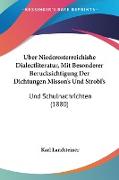 Uber Niederosterreichishe Dialectliteratur, Mit Besonderer Berucksichtigung Der Dichtungen Misson's Und Strobl's