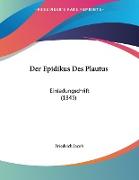 Der Epidikus Des Plautus