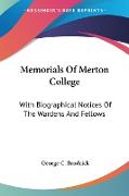 Memorials Of Merton College