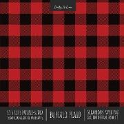 Buffalo Plaid Scrapbook Paper Pad 8x8 Decorative Scrapbooking Kit for Cardmaking Gifts, DIY Crafts, Printmaking, Papercrafts, Red and Black Check Designer Paper