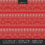 Christmas Pattern Scrapbook Paper Pad 8x8 Decorative Scrapbooking Kit for Cardmaking Gifts, DIY Crafts, Printmaking, Papercrafts, Red Knit Ugly Sweater Style