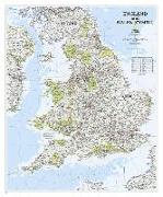 National Geographic England and Wales Wall Map - Classic - Laminated (30 X 36 In)