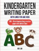 Kindergarten writing paper with lines for ABC kids