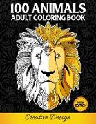 100 Animals - Adult Coloring Book