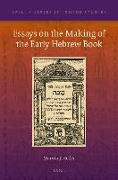 Essays on the Making of the Early Hebrew Book