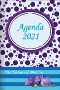 The Treasure of Wisdom - 2021 Daily Agenda - Purple Dots: A Daily Calendar, Schedule, and Appointment Book with an Inspirational Quotation or Bible Ve