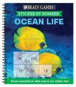 Brain Games - Sticker by Number: Ocean Life (Easy - Square Stickers): Create Beautiful Art with Easy to Use Sticker Fun!