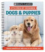 Brain Games - Sticker by Number: Dogs & Puppies (Easy - Square Stickers): Create Beautiful Art with Easy to Use Sticker Fun!