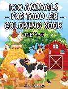 100 Animals for Toddler Coloring Book Age 4 - 8