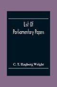 List Of Parliamentary Papers