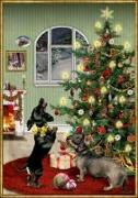 A3-Wandkalender – Dackel im Weihnachtszimmer