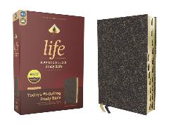 Niv, Life Application Study Bible, Third Edition, Bonded Leather, Navy Floral, Red Letter, Thumb Indexed