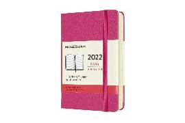 Moleskine 12 Monate Tageskalender 2022, Pocket/A6, 1 Tag = 1 Seite, Fester Einband, Bougainville Pink
