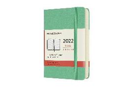 Moleskine 12 Monate Tageskalender 2022, Pocket/A6, 1 Tag = 1 Seite, Fester Einband, Eisgrün