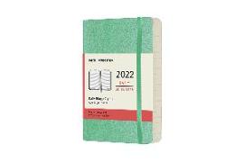 Moleskine 12 Monate Tageskalender 2022, Pocket/A6, 1 Tag = 1 Seite, Weicher Einband, Eisgrün