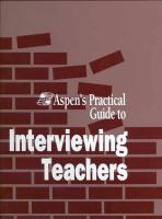 Aspen's Practical Guide to Interviewing Teachers