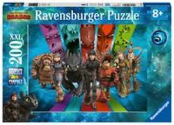 Ravensburger Kinderpuzzle - 12629 Die Drachenreiter von Berk - Dragons-Puzzle für Kinder ab 8 Jahren, mit 200 Teilen im XXL-Format