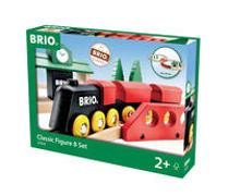 BRIO 33028 Bahn Acht Set Classic Line – Zwei Schienenkreise mit Frachtzug, Holzbahnhof und Holzbrücke – Geeignet für Kinder ab 2 Jahren