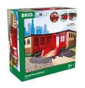 BRIO World 33736 Großer Ringlokschuppen mit Drehscheibe – Zubehör für die BRIO Holzeisenbahn – Kleinkinderspielzeug empfohlen ab 3 Jahren