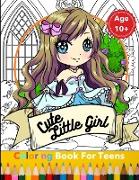 Cute Little Girl Coloring Book For Teens