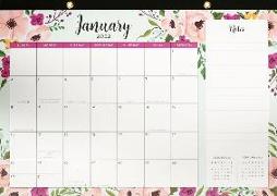 2022 Floral Desk Calendar Pad (12-Month Calendar with Bonus Stickers)
