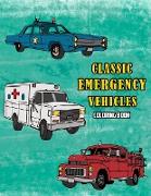 Classic Emergency Vehicles Coloring Book