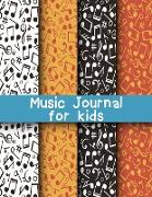 Music Journal for Kids: Dual Wide Staff Manuscript Sheets & Wide Ruled/Lined Songwriting Paper Journal For Kids & Teens