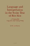 Language and Interpretation in the Syriac Text of Ben Sira